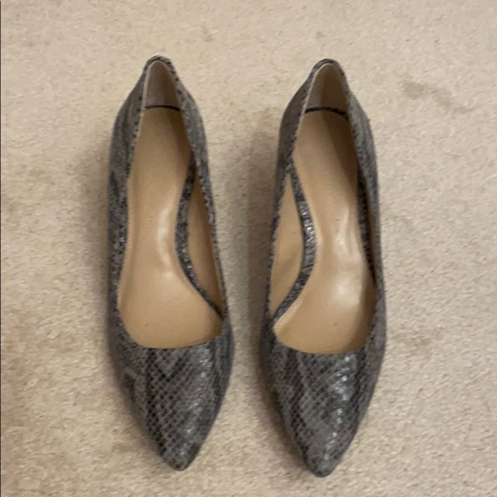 Banana Republic Grey and Black Snake Skin heels